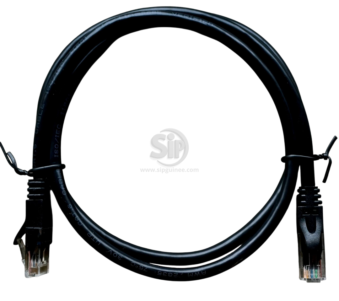 🔌 Cordon de Liaison RJ45 DM – 1m | Catégorie 6 UTP – Noir | Testé Fluke – ISO/IEC 11801